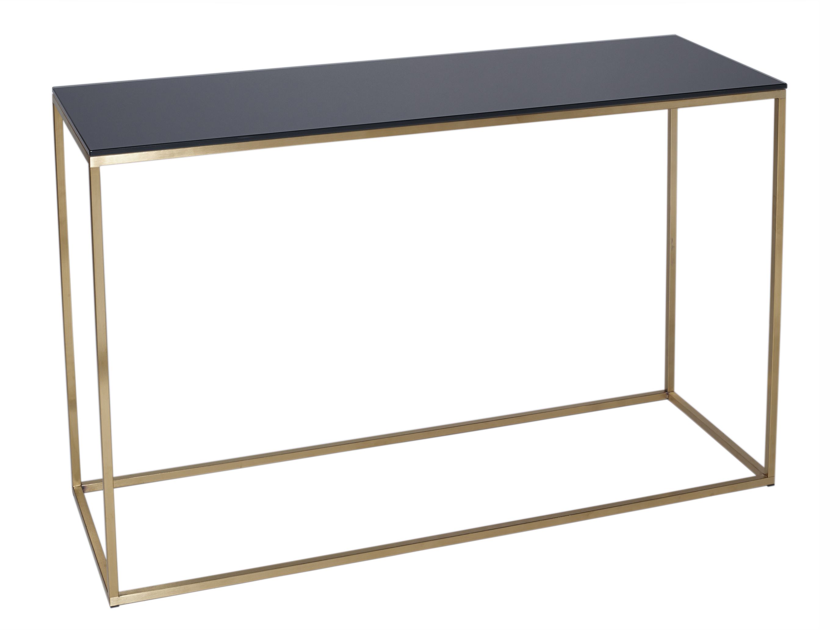 brass and black console table