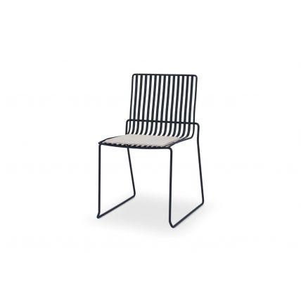 Natural Upholstered & Black Stacking Dining Chair by Gillmore