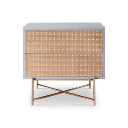 Bronze and White Bedside Chest by Gillmore