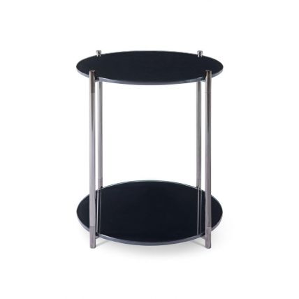 Adriana Round Side Tables With Shelf by Gillmore