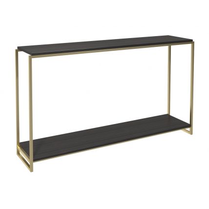 Black Stained Oak Narrow Console Table by Gillmore