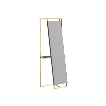 Brass Frame Floor Standing Mirror & Valet by Gillmore