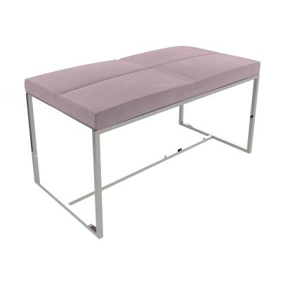 Pink Velvet & Polished Frame Bed Bench by Gillmore
