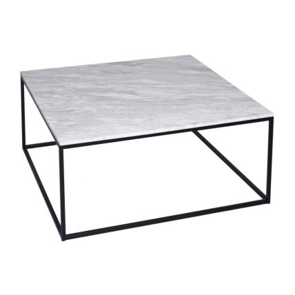 White Marble Square Coffee Table by Gillmore