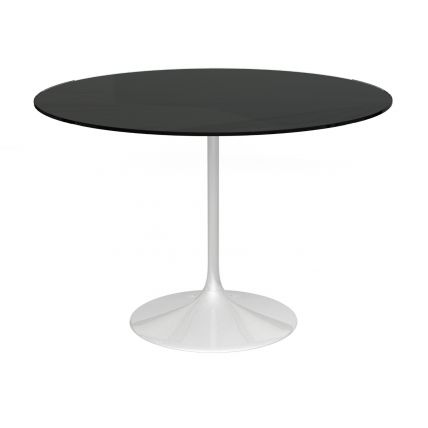 Black Glass Large Circular Dining Table by Gillmore