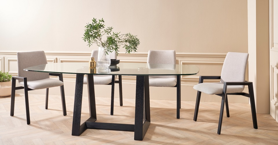 Cadiz Glass Top Dining Table & Chairs by Gillmore British Design © GillmoreSPACE Ltd